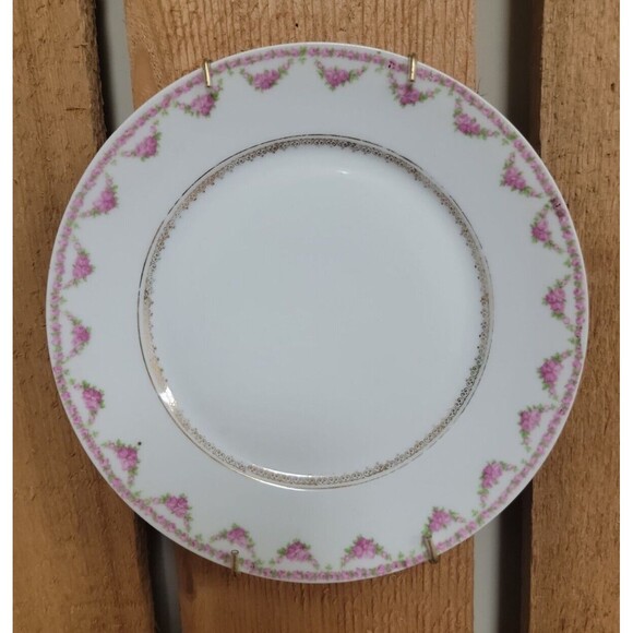 Plate Dish Salad Dessert  Bavaria US Zone  8" Floral Vintage - Picture 1 of 3